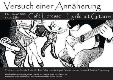 Plakat zur Lesung: Versuch einer Annäherung